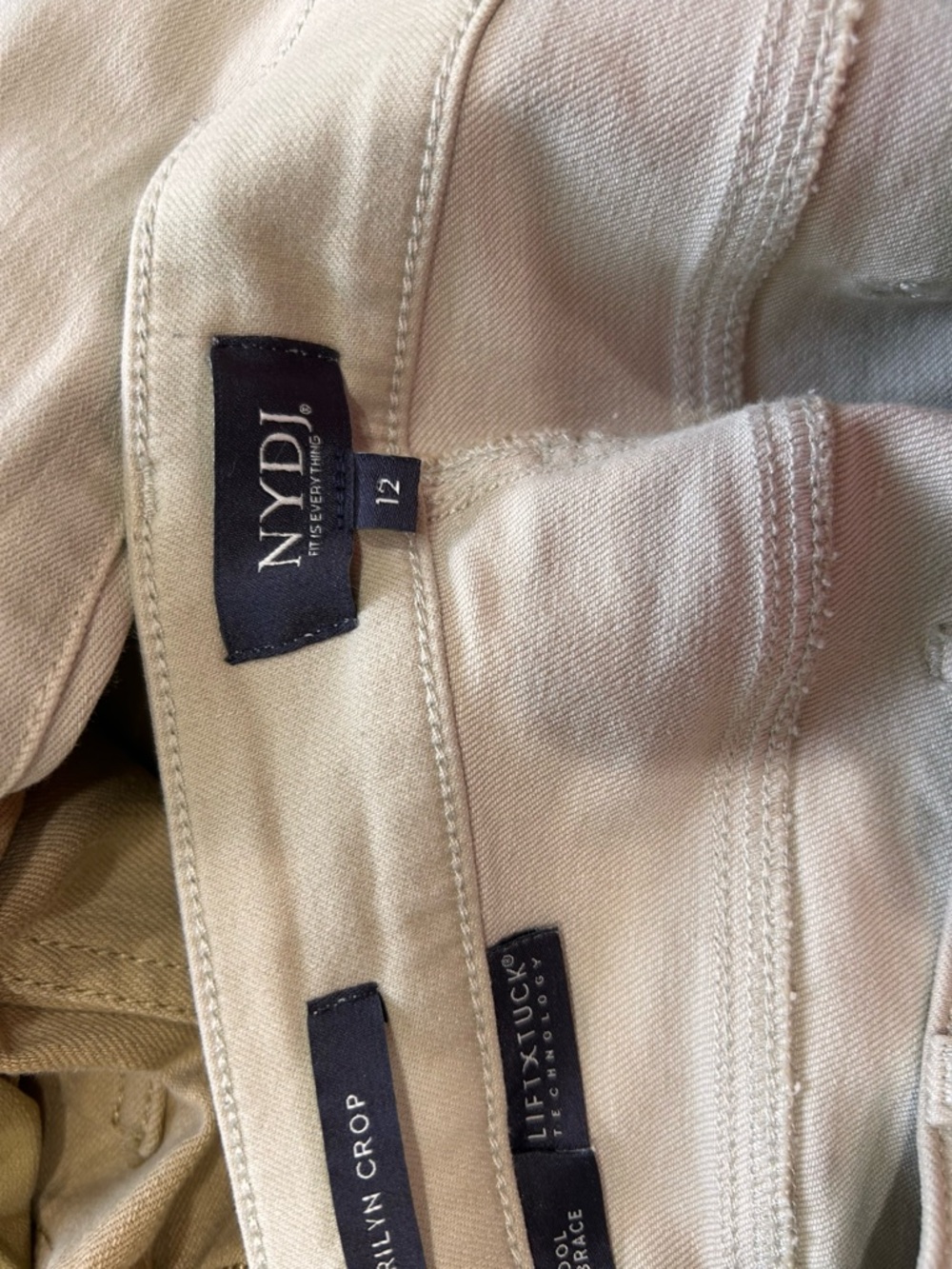 NYDJ Beige Cropped Straight-Leg Jeans - Picture 6 of 7